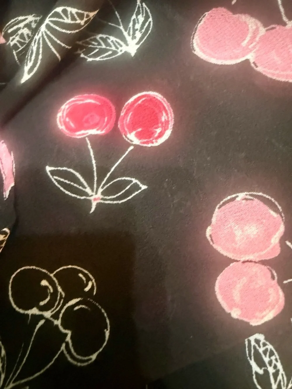 Vintage Li-La Canada Cherries Print Top, 80/90s Made in Canada, Size XL - Picture 5 of 6